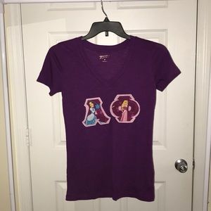 Alpha Phi Disney Princess Stitched Letters T-Shirt
